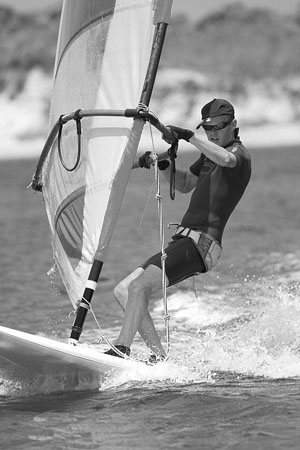 windsurfer wearing a wetsuit