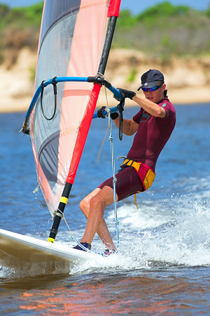 windsurfer wearing a wetsuit